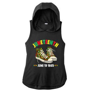 Juneteenth June 19 1865 Black AfricanAmerican Independence Ladies PosiCharge Tri-Blend Wicking Draft Hoodie Tank