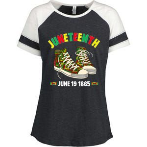 Juneteenth June 19 1865 Black AfricanAmerican Independence Enza Ladies Jersey Colorblock Tee