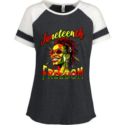 Junenth June 19th 1865 Junenth Freedom Day Gift Enza Ladies Jersey Colorblock Tee