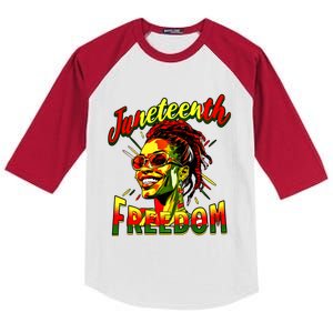 Junenth June 19th 1865 Junenth Freedom Day Gift Kids Colorblock Raglan Jersey