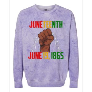 Juneteenth June 19th 1865 Juneteenth Black Freedom Day Flag Colorblast Crewneck Sweatshirt