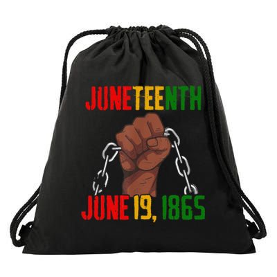 Juneteenth June 19th 1865 Juneteenth Black Freedom Day Flag Drawstring Bag