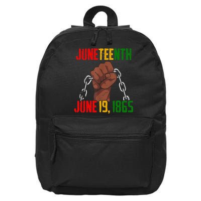 Juneteenth June 19th 1865 Juneteenth Black Freedom Day Flag 16 in Basic Backpack