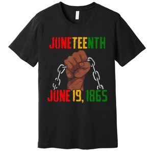 Juneteenth June 19th 1865 Juneteenth Black Freedom Day Flag Premium T-Shirt