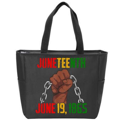 Juneteenth June 19th 1865 Juneteenth Black Freedom Day Flag Zip Tote Bag