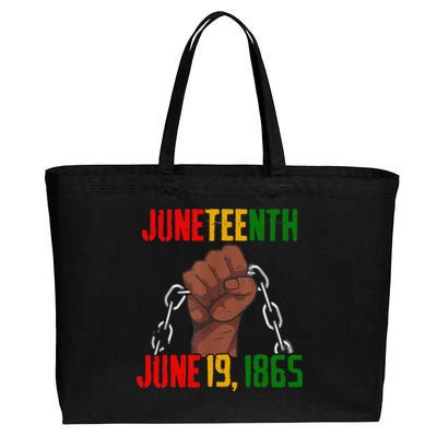 Juneteenth June 19th 1865 Juneteenth Black Freedom Day Flag Cotton Canvas Jumbo Tote