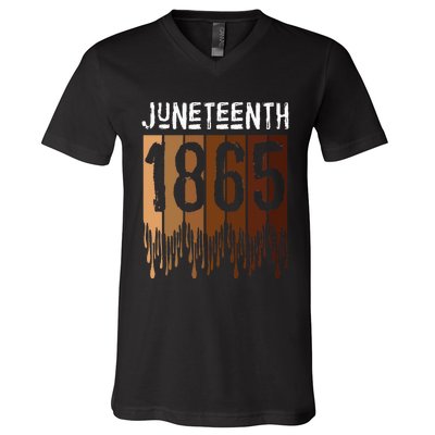 Juneteenth June 19th 1865 Freedom Day Melanin V-Neck T-Shirt