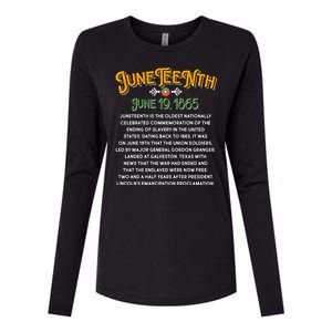 Juneteenth June 19 1865 African American History Womens Cotton Relaxed Long Sleeve T-Shirt