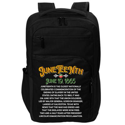 Juneteenth June 19 1865 African American History Impact Tech Backpack