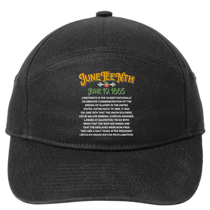 Juneteenth June 19 1865 African American History 7-Panel Snapback Hat