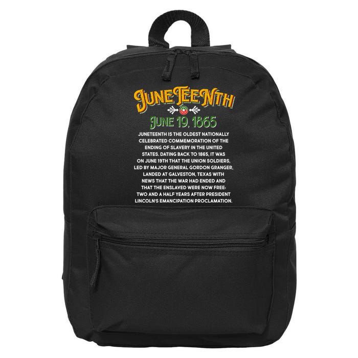 Juneteenth June 19 1865 African American History 16 in Basic Backpack
