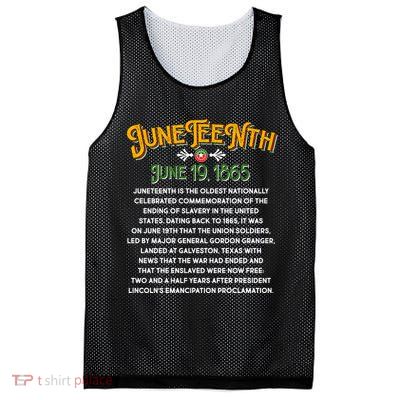 Juneteenth June 19 1865 African American History Mesh Reversible Basketball Jersey Tank
