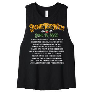 Juneteenth June 19 1865 African American History Women's Racerback Cropped Tank