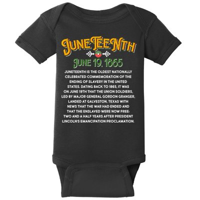 Juneteenth June 19 1865 African American History Baby Bodysuit