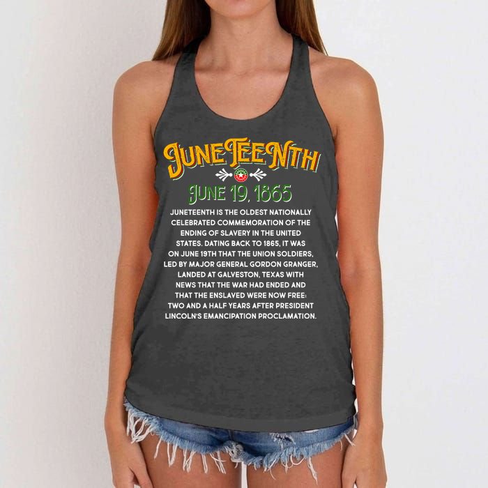 Juneteenth June 19 1865 African American History Women's Knotted Racerback Tank