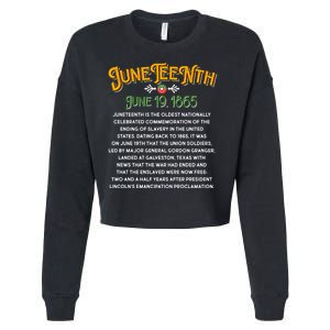 Juneteenth June 19 1865 African American History Cropped Pullover Crew