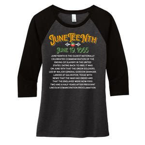 Juneteenth June 19 1865 African American History Women's Tri-Blend 3/4-Sleeve Raglan Shirt