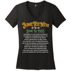 Juneteenth June 19 1865 African American History Women's V-Neck T-Shirt