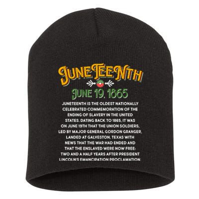 Juneteenth June 19 1865 African American History Short Acrylic Beanie