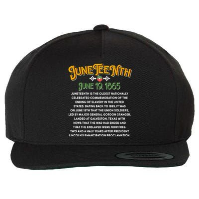 Juneteenth June 19 1865 African American History Wool Snapback Cap