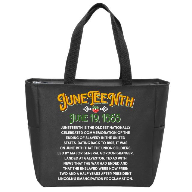 Juneteenth June 19 1865 African American History Zip Tote Bag