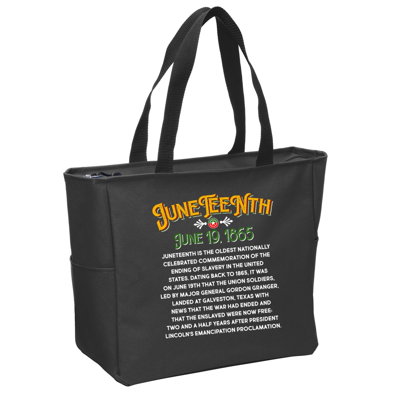 Juneteenth June 19 1865 African American History Zip Tote Bag