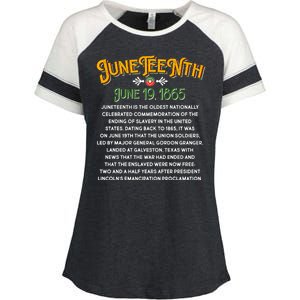 Juneteenth June 19 1865 African American History Enza Ladies Jersey Colorblock Tee