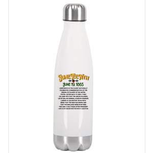 Juneteenth June 19 1865 African American History Stainless Steel Insulated Water Bottle