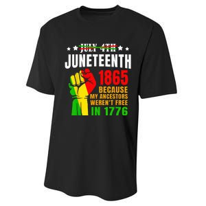 Juneteenth June 1865 Black History African American Freedom Performance Sprint T-Shirt