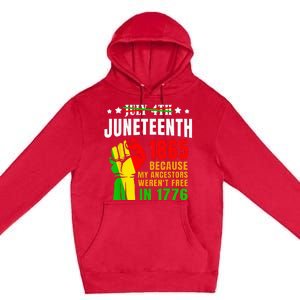 Juneteenth June 1865 Black History African American Freedom Premium Pullover Hoodie