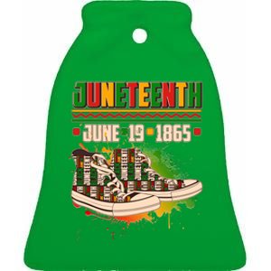 Juneteenth June 19 1865 Sneakers Ceramic Bell Ornament