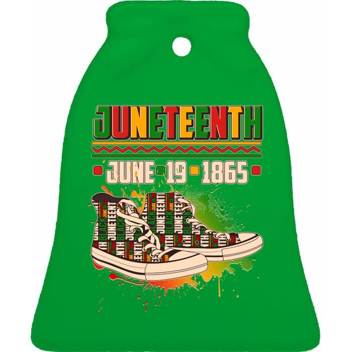 Juneteenth June 19 1865 Sneakers Ceramic Bell Ornament