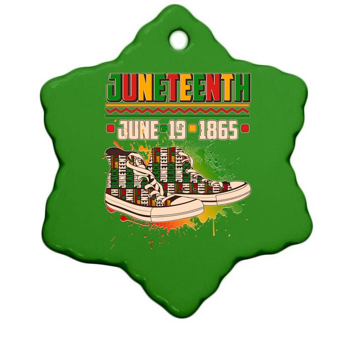 Juneteenth June 19 1865 Sneakers Ceramic Star Ornament