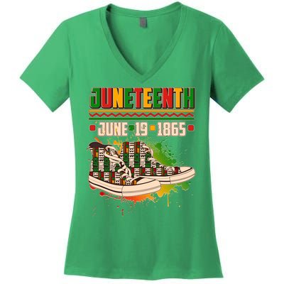 Juneteenth June 19 1865 Sneakers Women's V-Neck T-Shirt
