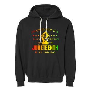 Juneteenth June 1865 Black History African American Freedom Garment-Dyed Fleece Hoodie