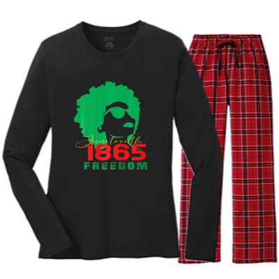 Juneteenth June 19th 1865 Juneteenth Freedom Day Pride Gift African Pride Women's Long Sleeve Flannel Pajama Set 