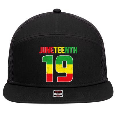 Juneteenth June 19 Melanin African American Black History Gift 7 Panel Mesh Trucker Snapback Hat