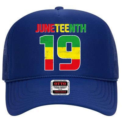 Juneteenth June 19 Melanin African American Black History Gift High Crown Mesh Back Trucker Hat