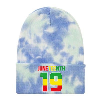 Juneteenth June 19 Melanin African American Black History Gift Tie Dye 12in Knit Beanie