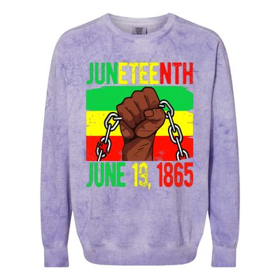 Juneteenth June 19th 1865 Juneteenth Black Freedom Day Flag Colorblast Crewneck Sweatshirt