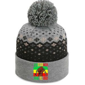 Juneteenth June 19th 1865 Juneteenth Black Freedom Day Flag The Baniff Cuffed Pom Beanie