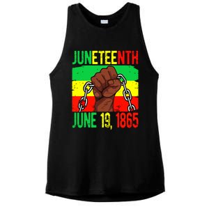 Juneteenth June 19th 1865 Juneteenth Black Freedom Day Flag Ladies PosiCharge Tri-Blend Wicking Tank