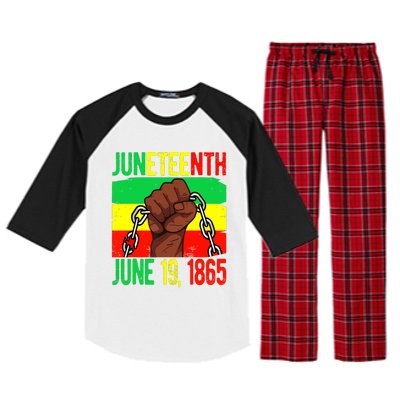 Juneteenth June 19th 1865 Juneteenth Black Freedom Day Flag Raglan Sleeve Pajama Set