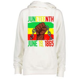 Juneteenth June 19th 1865 Juneteenth Black Freedom Day Flag Womens Funnel Neck Pullover Hood