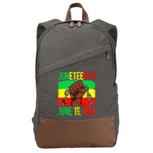 Juneteenth June 19th 1865 Juneteenth Black Freedom Day Flag Cotton Canvas Backpack