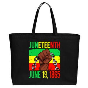 Juneteenth June 19th 1865 Juneteenth Black Freedom Day Flag Cotton Canvas Jumbo Tote