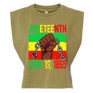 Juneteenth June 19th 1865 Juneteenth Black Freedom Day Flag Garment-Dyed Women's Muscle Tee