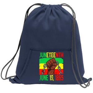 Juneteenth June 19th 1865 Juneteenth Black Freedom Day Flag Sweatshirt Cinch Pack Bag