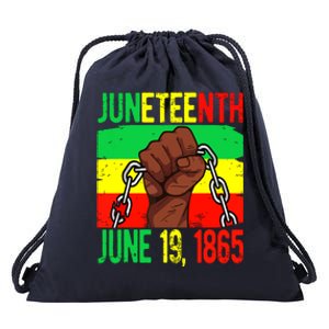 Juneteenth June 19th 1865 Juneteenth Black Freedom Day Flag Drawstring Bag