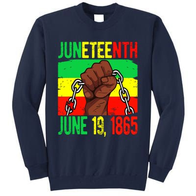 Juneteenth June 19th 1865 Juneteenth Black Freedom Day Flag Tall Sweatshirt